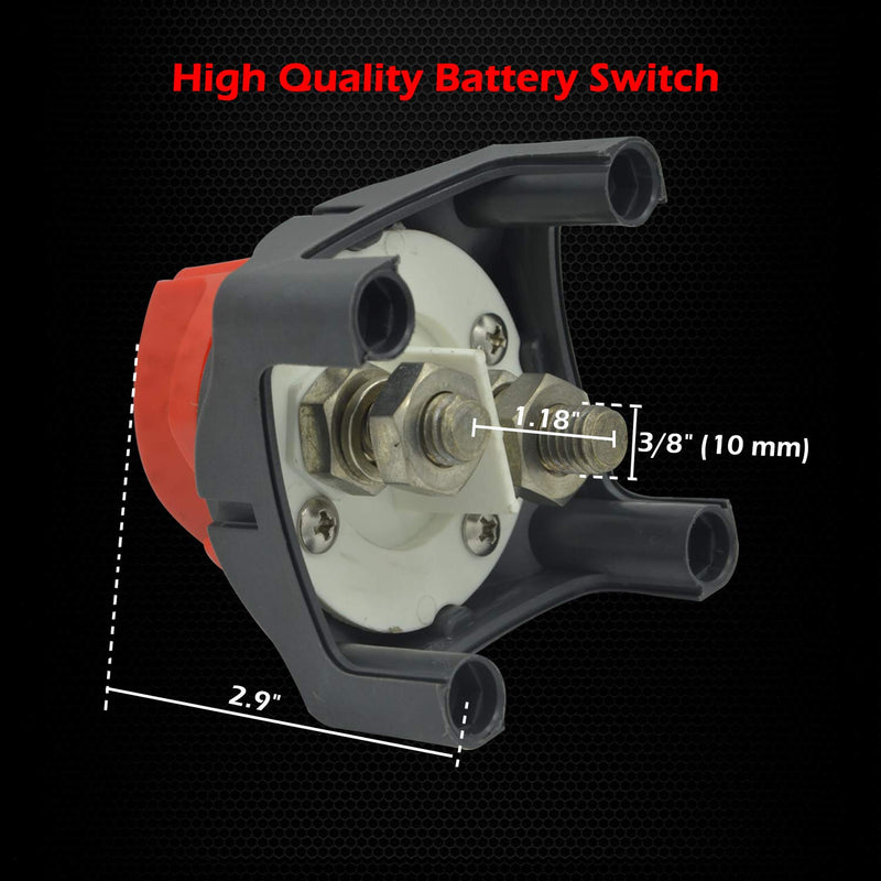 [Australia - AusPower] - Ampper Battery Switch, 12-48 V Battery Power Cut Master Switch Disconnect Isolator for Car, Vehicle, RV and Boat (On/Off) On-Off 
