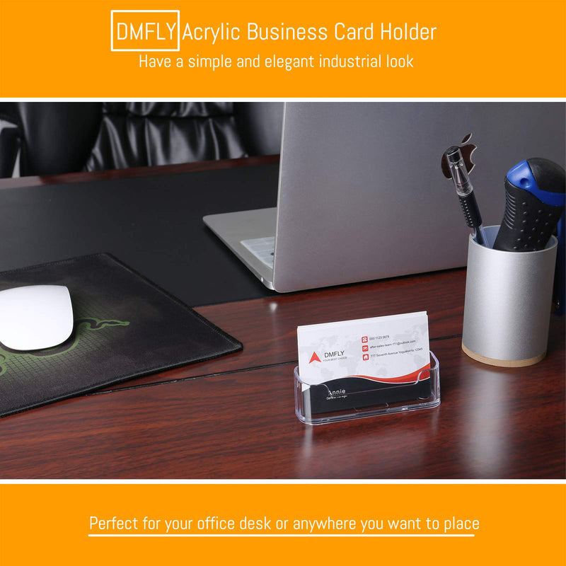 [Australia - AusPower] - DMFLY 16 Pack Business Card Holder for Desk, Acrylic Business Card Holder Clear Plastic Business Card Stand Desktop Business Card Holders for Exhibition, Home & Office, Fits 30-50 Business Cards 