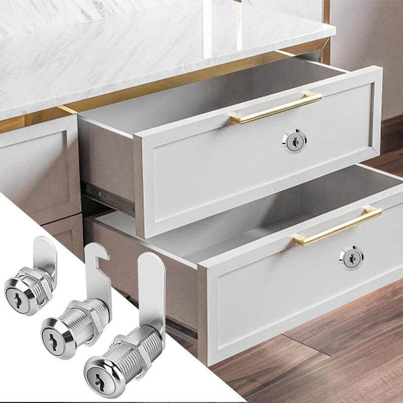 [Australia - AusPower] - Cylinnda Cabinet Lock with Keys, 1-1/8" Cam Locks keyed Alike, Cabinet Cam Lock Set for Cabinets RV Storage Locks Mailbox Tool Box Lock Replacement, Zinc Alloy (4 Pack, 1-1/8 Inch) 4 pack 