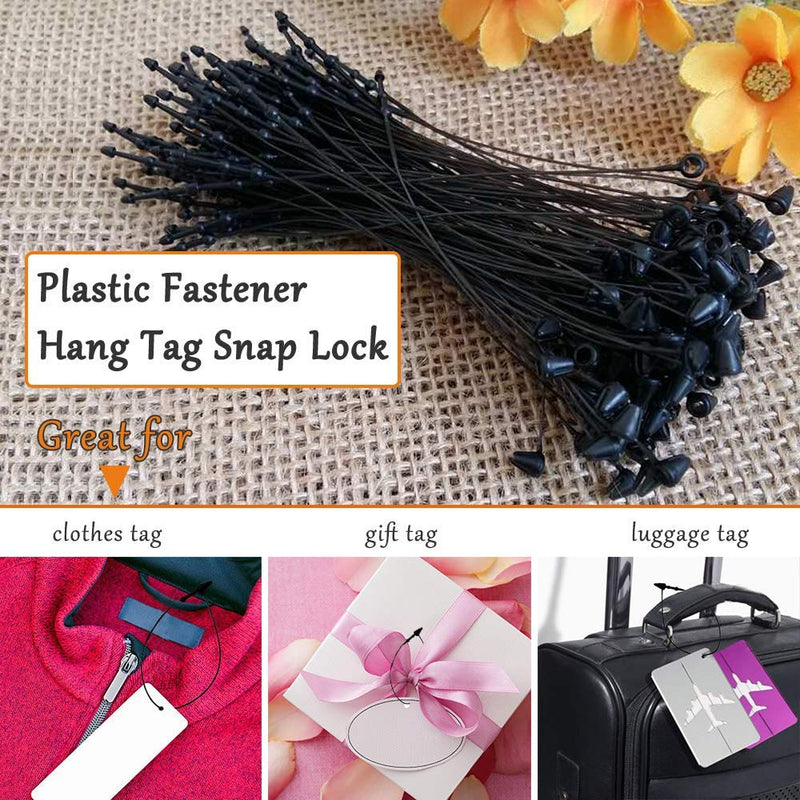 [Australia - AusPower] - 5000Pcs Plastic Fastener Hang Tag Snap Lock,5" Security Loop Plastic Tag Fastener for Hang Tags, Price Tags or Clothing Tags Accessory Black 5inch Plastic Fastener Hang Tag Snap Lock 