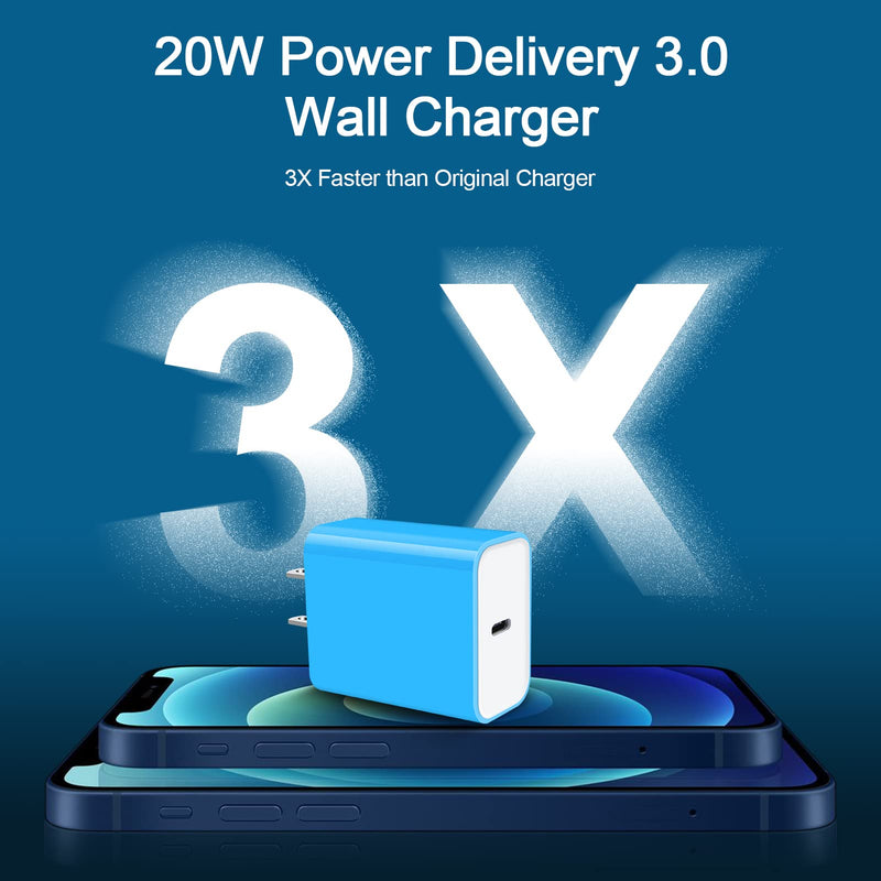 [Australia - AusPower] - USB C Fast Charger Block, 20W PD Power Delivery Type C Wall Charger iPhone Plug Adapter for 13/12/11/Pro Max, 13/12 Mini 12SE, XS/XR/X/8, Samsung Galaxy S21 A12 A21, iPhone 12 Pro Max Charger 