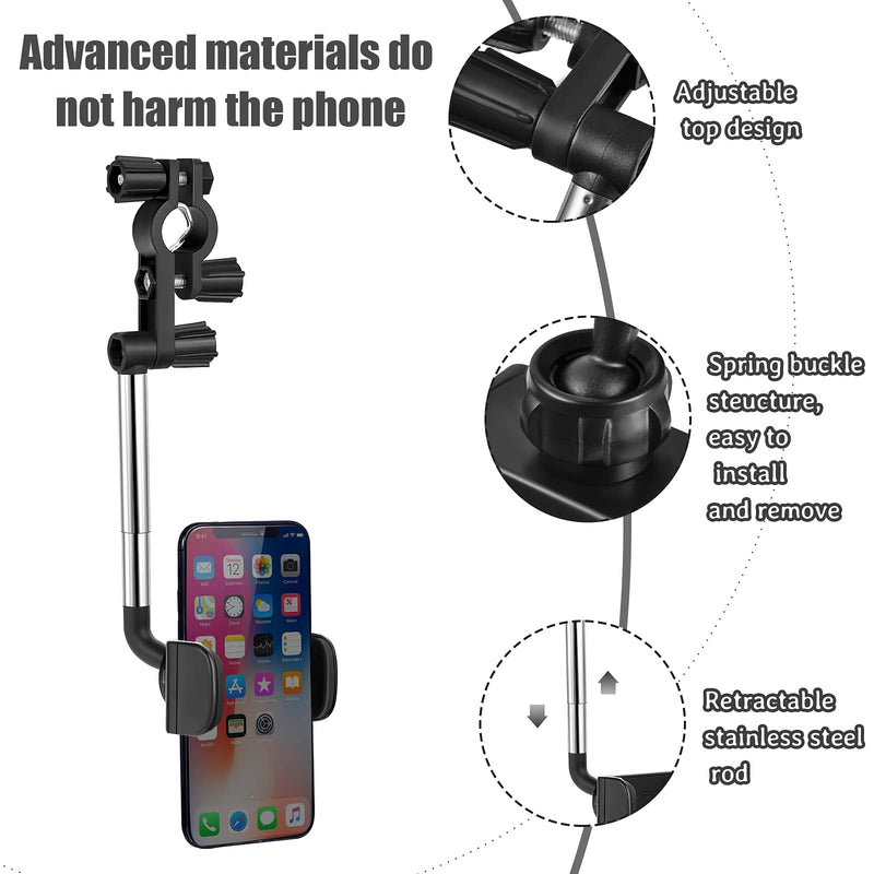 [Australia - AusPower] - 3 Pieces 360 Rearview Mirror Phone Holder, Universal Car Phone Holder Mount Car Rearview Mirror Mount Phone and GPS Holder Adjustable Smartphone Cradle for 4-6.1 Inch Mobile Phone (Black) Black 