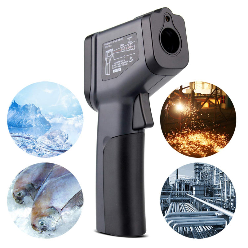 [Australia - AusPower] - Kaemeasu Digital Infrared Thermometer -58℉-1022℉ (-50℃ to 550℃) High Precision Handheld Non-Contact Electronic Thermometer Pyrometer IR Laser Point Gun KM-550 