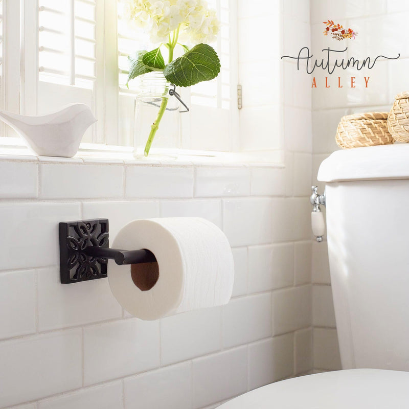 [Australia - AusPower] - Autumn Alley Black Toilet Paper Holder - Modern Black Toilet Paper Holder Wall Mount, Toilet Paper Roll Holder for Bathroom Rustproof Modern Unique Style 