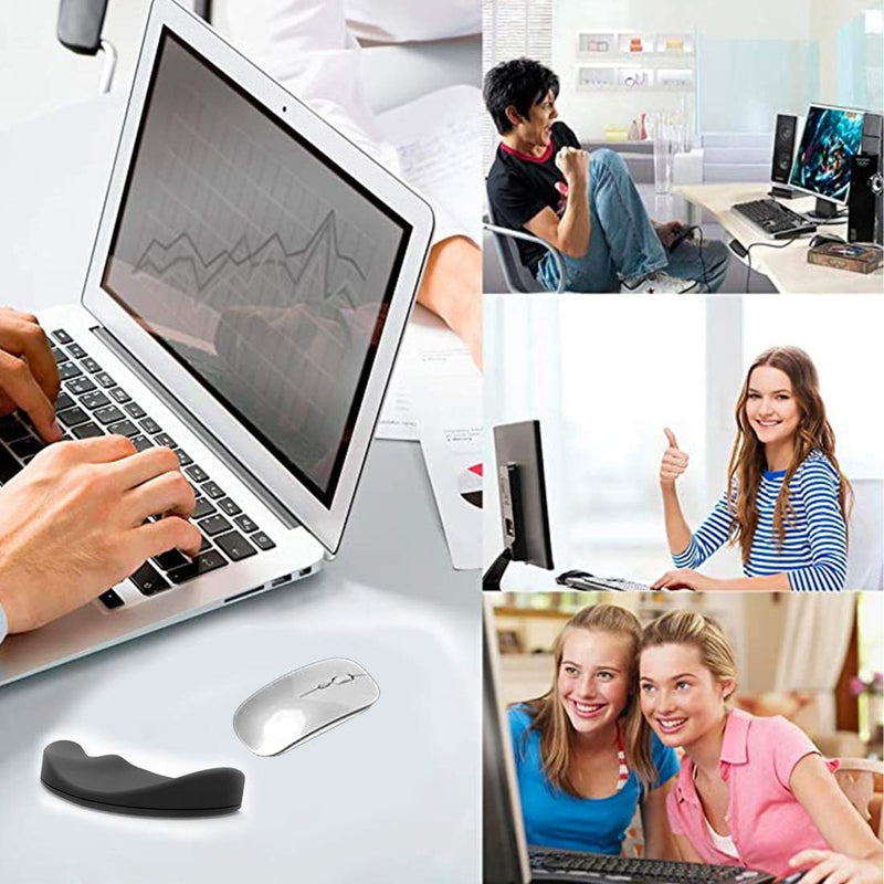 [Australia - AusPower] - Palm Rest Support Pad Mouse Wrist Rest Support for Office Computer Laptop Typing Pain Relief Black 