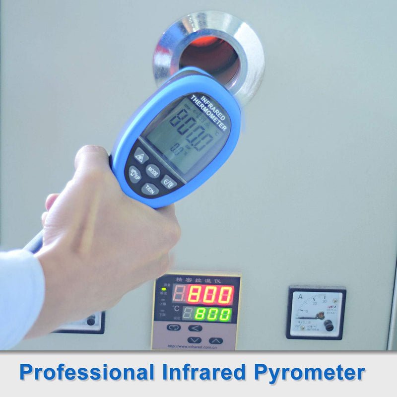 [Australia - AusPower] - BTMETER BT-1500 Non-Contact Pyrometer 30:1 Industrial Laser Thermometer Gun, -58℉ to 2732℉ (-50℃ ~ 1500℃) High Temp Infrared Thermometer (NOT for Human) BT-1500 Blue 