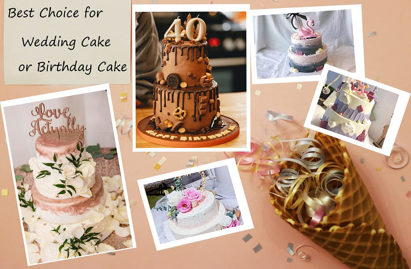 [Australia - AusPower] - KISEER 5 Pieces Cake Separator Plates Stands with 24 Pieces Plastic Cake Dowels Rods and 15 Pieces Clear Cake Sticks Support Stacking for 4 6 8 10 12 Inch Tiered Cakes 