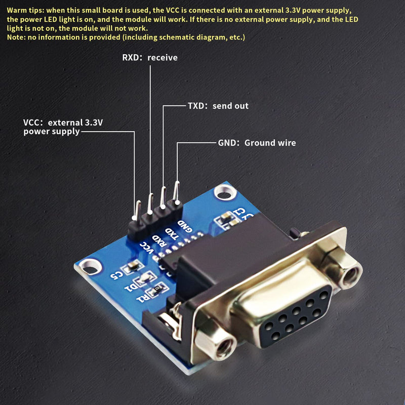 [Australia - AusPower] - Grades Like DVDDaFuRui RS232 to TTL Converter Module，5PCS MAX3232 3.3V to 5V RS2323 COM Serial Prot Board to TTL Connector for Arduino Microcontrollers 