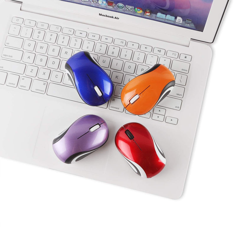 [Australia - AusPower] - Mini Small Wireless Mouse for Kids Children 3-7 Years Old Child Size Optical Portable Mini Cordless Mice with USB Receiver for Laptop Computer (Purple) 