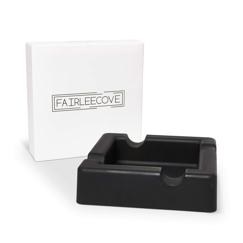 [Australia - AusPower] - FairleeCove Cigar Ashtray for Large Gauge Cigars - Wide Shelf - Deep Bowl - Unbreakable Silicone – Sturdy Indoor Outdoor Cigar Ashtrays for Patio Deck Pool Black 