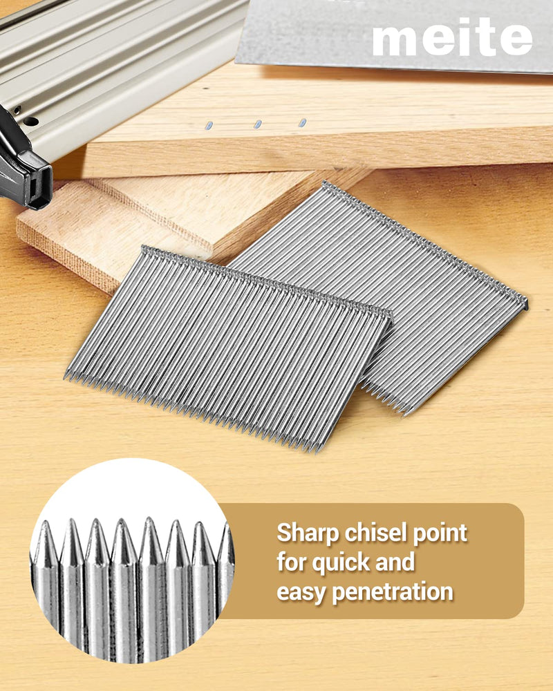 [Australia - AusPower] - meite 14 Gauge Concrete T Nails for Pneumatic Concrete Nailer Gun - 1-1/2" Length Galvanized Concrete Finish Nails (400 PCS/BOX) 