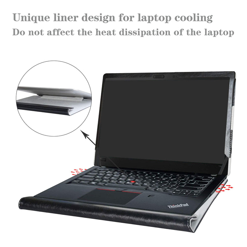 [Australia - AusPower] - Alapmk Protective Case for 14 Inch Lenovo ThinkPad T14 T14s P14s T490 T495 T495s T490s T480s/ThinkPad P43s/ThinkPad T14 Gen 2/ThinkPad P14s Gen 2 Laptop(Not fit thinkpad T480),Black Black 