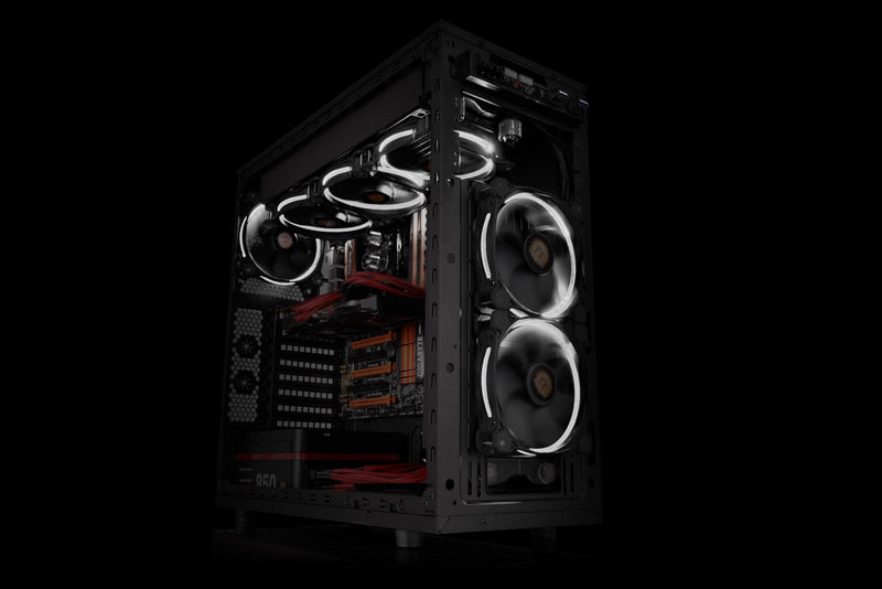 [Australia - AusPower] - Thermaltake Riing 12 High Static Pressure Circular Ring White LED Case/Radiator Fan with Anti-Vibration Mounting System Triple Pack Cooling CL-F055-PL12WT-A 120mm 