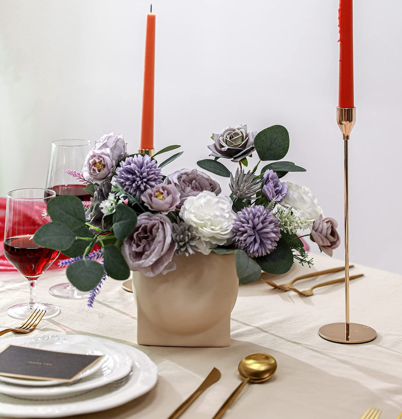 [Australia - AusPower] - Serra Flora 18Heads Multi Use Artificial Flowers Combo for DIY Centerpieces Arrangements Wedding Bridal Bouquet Table Chair Decor Candle Holder Baby Shower Cake Decor Flower Strips Home Decor Forest Purple 