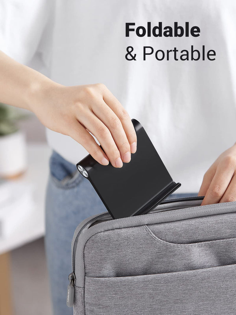 [Australia - AusPower] - UGREEN Cell Phone Stand Holder for Desk Adjustable Compatible with iPhone 13 12 Pro Max 11 SE XS XR 8 Plus 6 7 Samsung Galaxy Note20 S20 S10 S9 S8 Android Smartphone Mobile Phone Dock Foldable Black 
