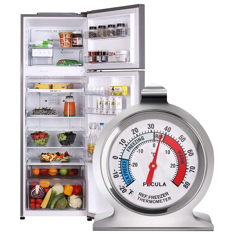 [Australia - AusPower] - 2 Pack Refrigerator Thermometer, -30~30°C/-20~80°F, Classic Fridge Thermometer Large Dial with Red Indicator Thermometer for Freezer Refrigerator Cooler 2PACK 