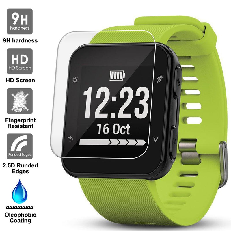 [Australia - AusPower] - Screen Protector Compatible Garmin Forerunner 35, AFUNTA 3 Pack Tempered Glass Film Anti-Scratch High Definition Full Coverage Cover for Smartwatch 