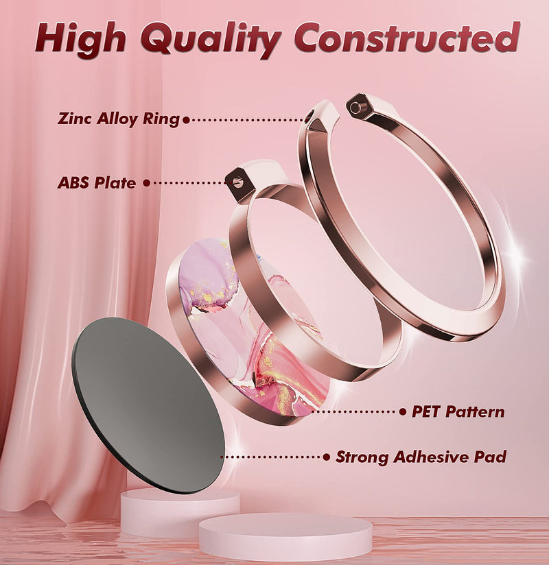 [Australia - AusPower] - Cell Phone Ring Holder, Finger Ring Stand, 360 Degree Rotation Finger Ring Kickstand, Metal Grip Holder for Most Smart Phones, iPhone, Samsung, LG, Sony (Pink) Pink 