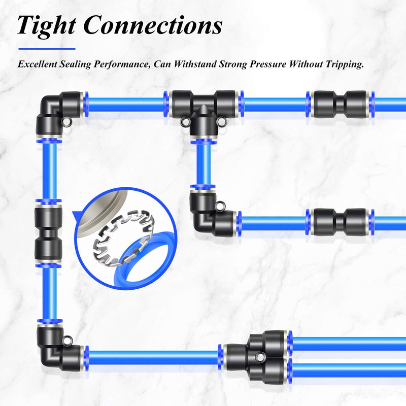 [Australia - AusPower] - TAILONZ PNEUMATIC 30 pcs Straight Push Connectors Plastic Quick Release Connectors Air Line Fittings for 1/4 5/16 3/8 Tube (2 Way) 1/4"/5/16"/3/8"OD 