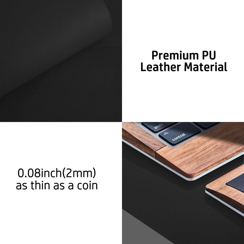 [Australia - AusPower] - Leather Desk Pad Protector,Mouse Pad,Office Desk Mat,Non-Slip PU Leather Desk Blotter,Laptop Desk Pad,Waterproof Desk Writing Pad for Office and Home (Black,23.6" x 13.7") 23.6" x 13.7" Black 