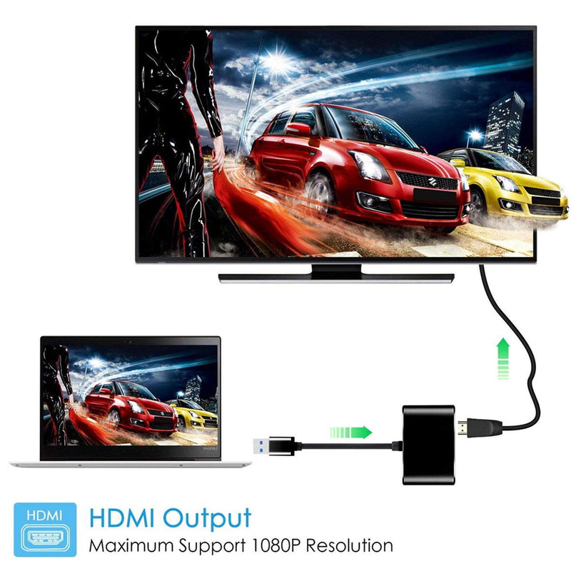 [Australia - AusPower] - CY USB 3.0 2.0 to HDMI VGA HDTV Adapter Cable External Graphics Card for Windows Laptop 