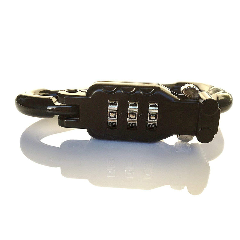[Australia - AusPower] - Little World Motorcycle Helmet Lock & Cable, Heavy Duty Universal Combination Lock Cable Caribeaner Lock Motorcycle Security PIN Locking Chain for Bike Helmet, Jacket, Cabinets & Luggage 
