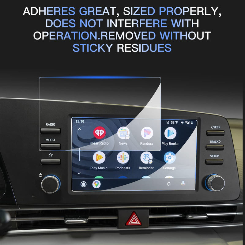 [Australia - AusPower] - Glass Screen Protector for 2021+ Hynudai Elantra Interior Accessories Infotainment Display Screen Protector Foils Tempered Glass 9H Anti-Scratch Navigation Center Control Touchscreen Protective Film (8-inch Navi) 8-inch Navi 
