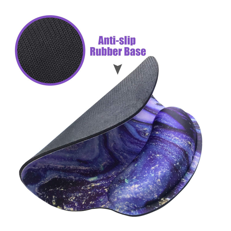 [Australia - AusPower] - Ergonomic Mouse Pad with Wrist Support,Dooke Cute Wrist Pad with Non-Slip Rubber Base for Computer, Laptop, Home Office Gaming, Working, Easy Typing & Pain Relief Marble Marble Purple 