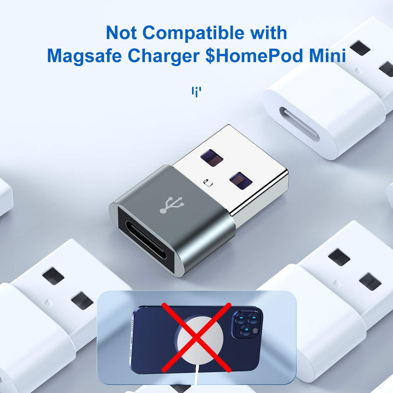 [Australia - AusPower] - USB C Female to USB Male Adapter 5 Pack,Type C to A Charger Cable Adapter for iPhone 11 12 Mini Pro Max,Airpods iPad,Samsung Galaxy Note 10 S20 Plus 20 FE Ultra,Google Pixel 5 4 4a 3 3A 2 XL,S21 21 