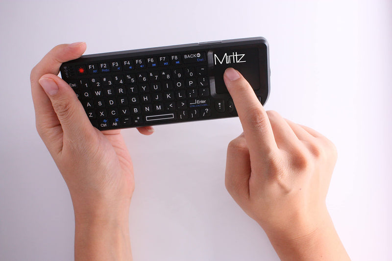 [Australia - AusPower] - Miritz 2.4G Wireless Mini Keyboard and Mouse Touchpad Remote Control with Laser Pointer ,for Windows/Android/Google/Smart TV/HTPC/IPTV/Mac OS/Linux Black 
