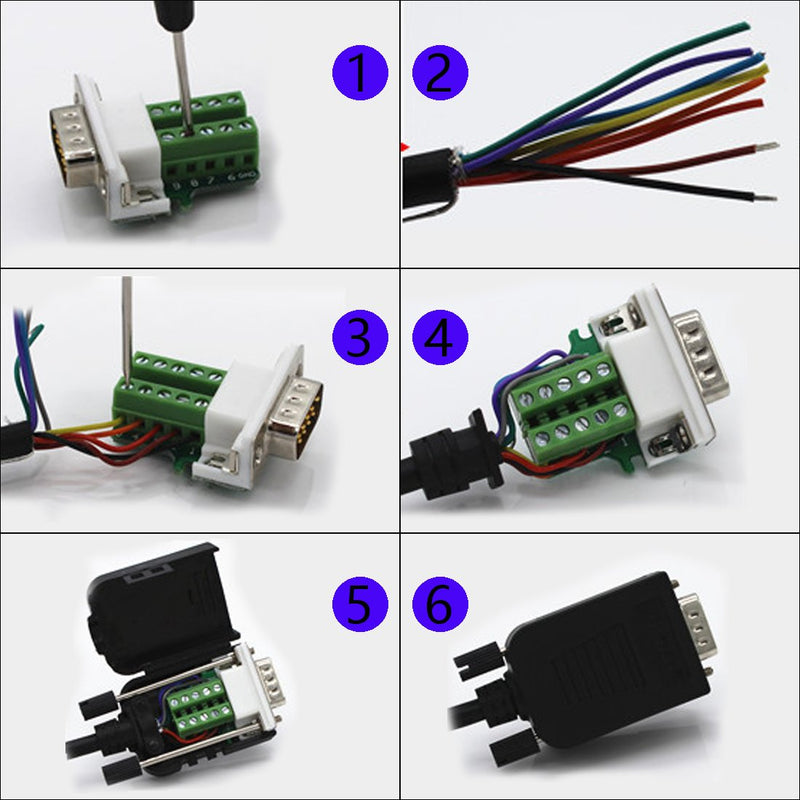[Australia - AusPower] - DB9 Breakout Connector DB9 RS232 D-SUB Female and Male Adapter 9-pin Port Adapter to Terminal Connector Signal Module with case(Female Connector,Male Connector DB9 5+5 with case ) 