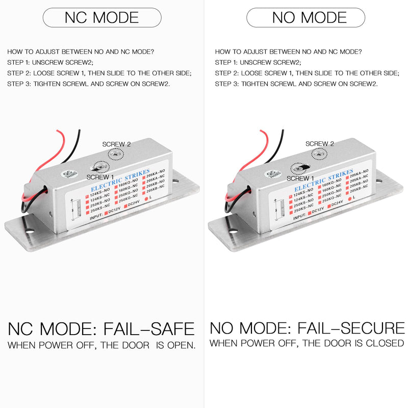[Australia - AusPower] - Heavy Duty Electric Door Strike Lock ANSI Standard 12V DC Fail-Secure or Fail-Safe Adjustable for Access Control Cylindrical Locksets or Mortise Lock 