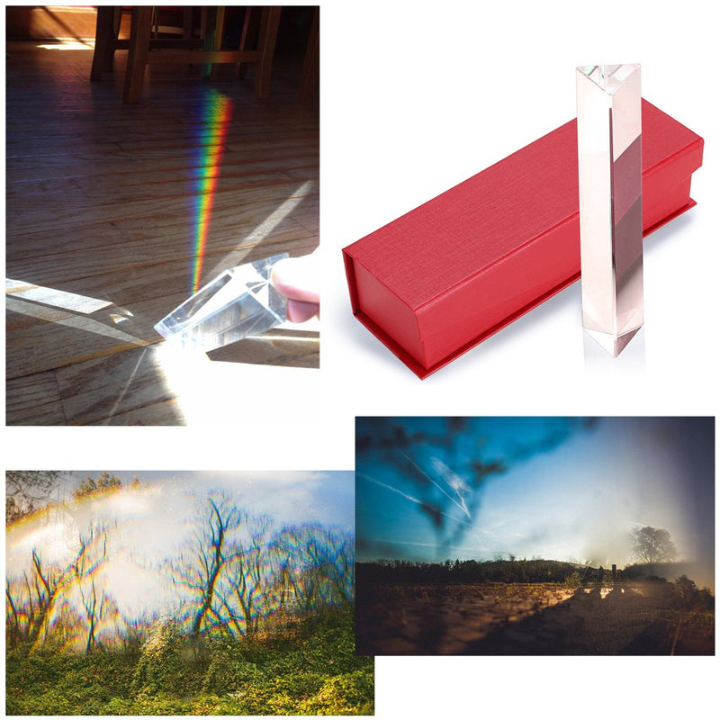 [Australia - AusPower] - Sumnacon Photography Prism Crystal Glass Triangular Prism Full Rainbow Color Spectrum Best for Photography (6") 6" 