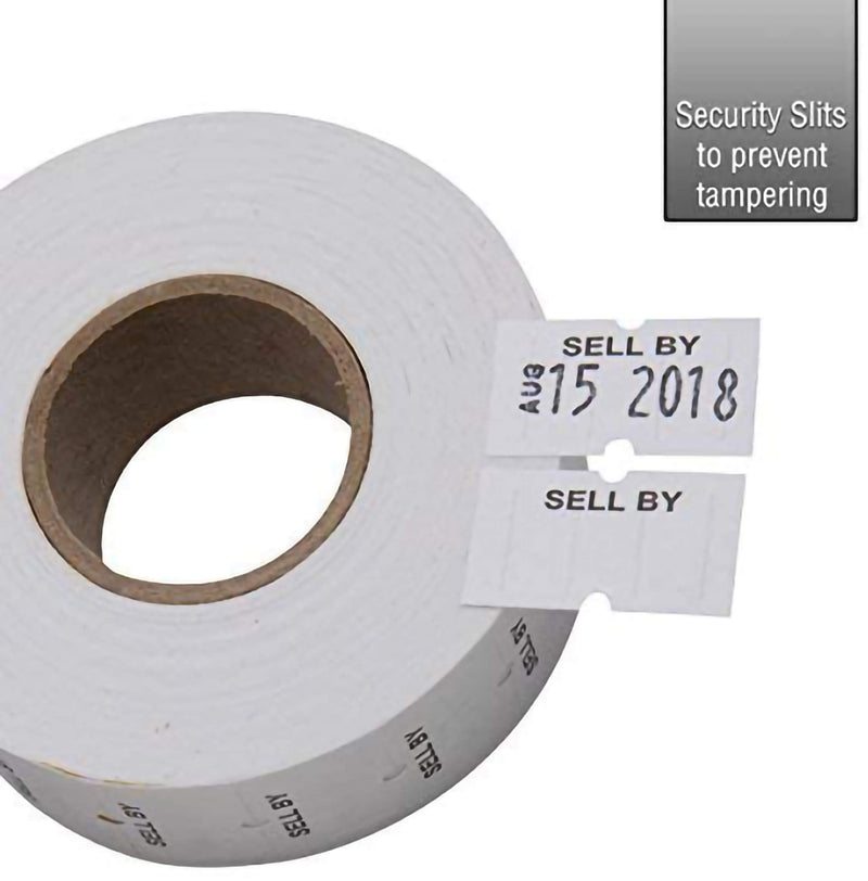 [Australia - AusPower] - Perco "Sell by" 1 Line Labels - 1 Sleeve, 8,000 Sell by Labels for Perco 1 Line Date Guns 1- Sleeve White 