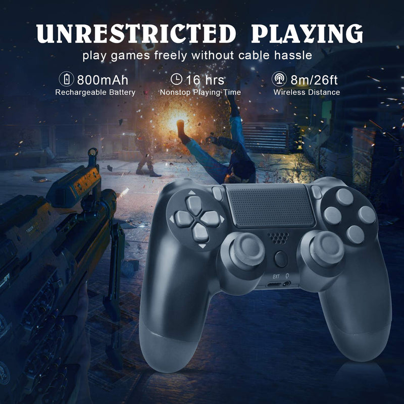 [Australia - AusPower] - predark Wireless Game Controller Compatible with PS4 Console and Built-in Speaker，Gyro and Motor Remote -Black 