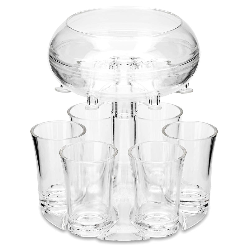 [Australia - AusPower] - Shot Glass Dispenser for Beverage Diversion with Plugs, 6 Cup Alcohol Dispenser Holder Carrier for Liquor Distribution,Ideal for Cocktail Party,Club Home Bar,Leisure Happy Hour,Wine Game,Drinking Time 