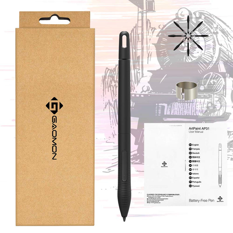 [Australia - AusPower] - GAOMON Battery-Free Pen AP31 with 8192 Levels Pressure Sensitivity for GAOMON M10K2018 Graphic Tablet Only 
