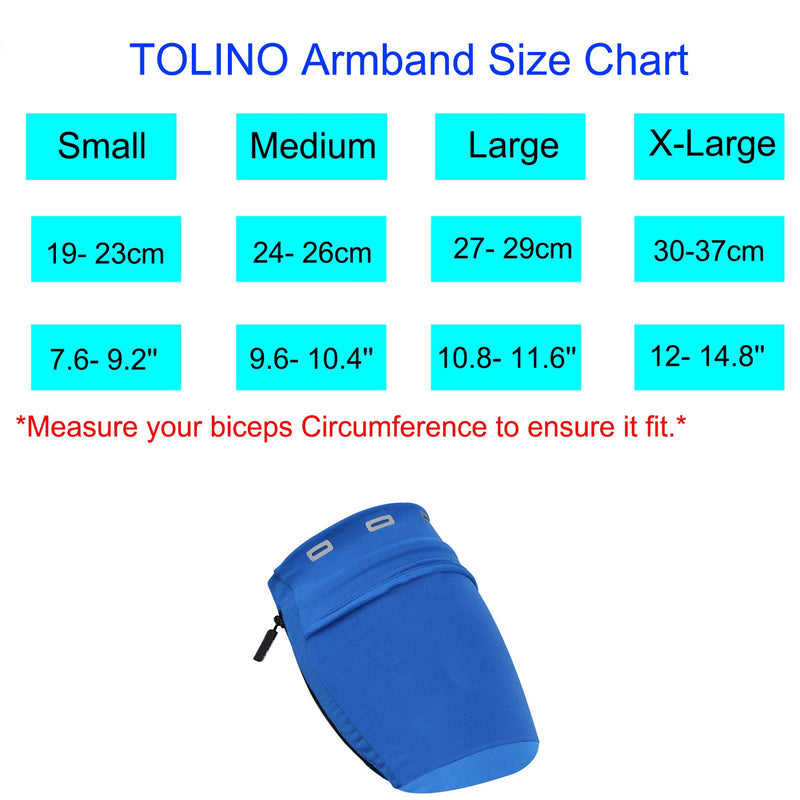 [Australia - AusPower] - Tolino Phone Armband Running Arm Band Case Exercise Workout Walking Arm Sleeve Pouch Compatible for iPhone Samsung (M,Black) Black 01-M-Black 