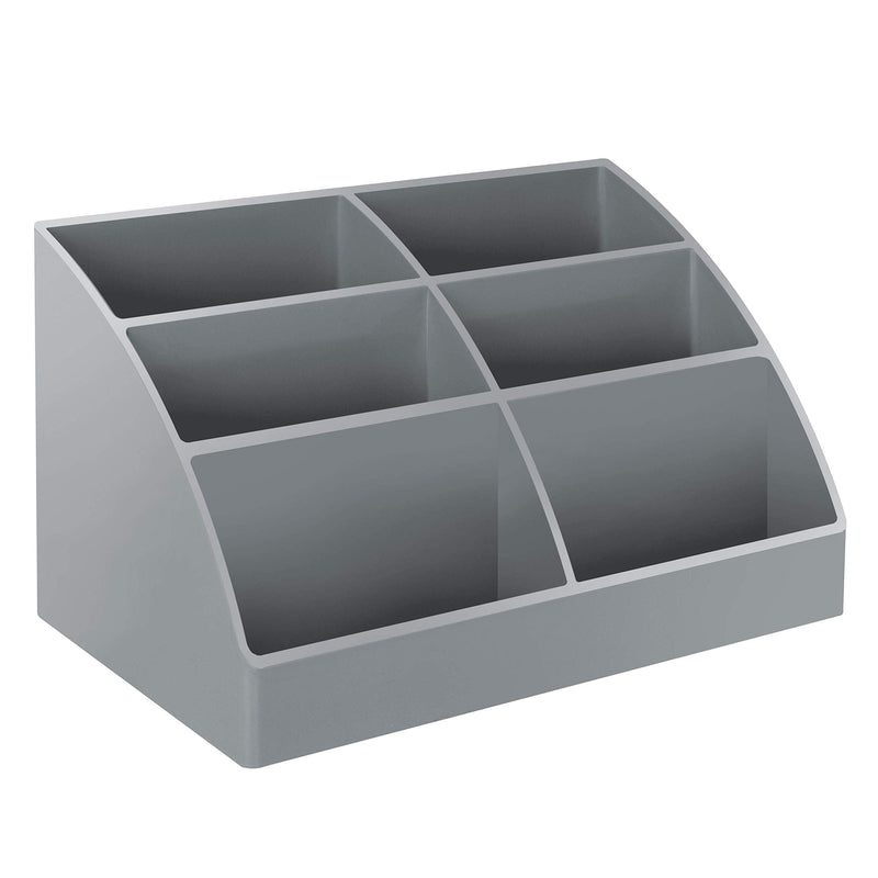 [Australia - AusPower] - Acrimet Incline Desktop Easy Organizer Caddy Holder - Supplies Storage and Home Organization (Plastic) (Silver Color) 
