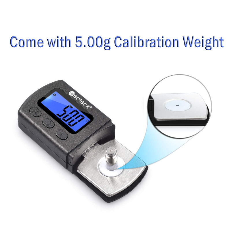 [Australia - AusPower] - Neoteck Digital Turntable Stylus Force Scale Gauge 0.01g/5.00g Blue LCD Backlight for Tonearm Phono Cartridge Black 