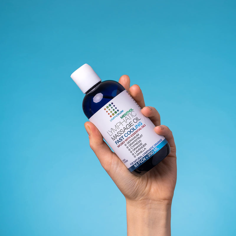 [Australia - AusPower] - Lymphatic Massage Oil with Cooling Menthol: Fast pain Relief with Natural Arnica & Coconut Oil for Lymphatic Drainage, Post Surgery Recovery and lipedema, lymphedema I Liposuction 360 Lipo, BBL,Tummy Tuck I Arnica, Lavender I 8.5oz 