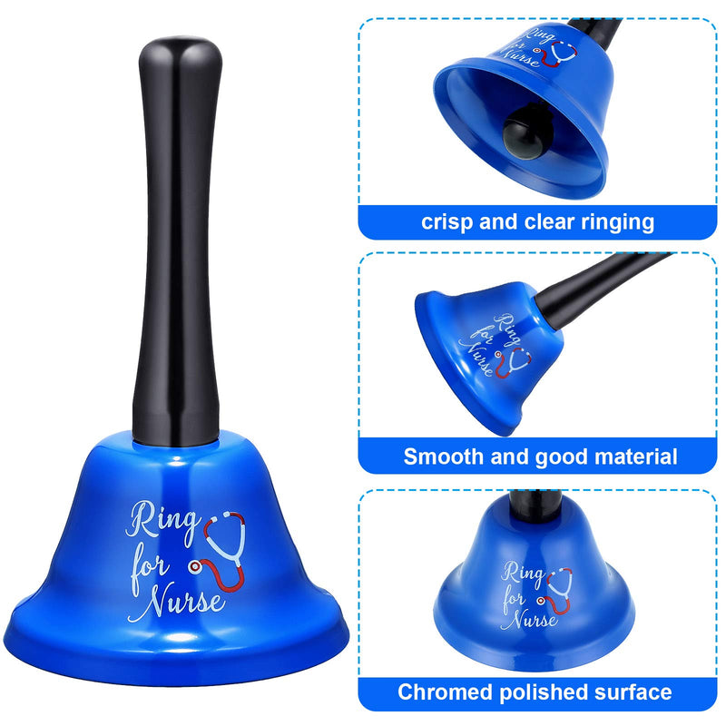 [Australia - AusPower] - 2 Pieces Ring for Nurse Bell Nurse Hand Call Bell Patient Alerting Bell Hand Ringing Alarm for Calling Attention Care Assistance Emergency 