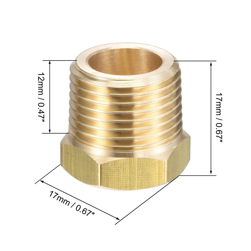 [Australia - AusPower] - uxcell Brass Pipe Fitting Reducer Adapter 3/8" BSPT Male x 1/4" NPT Female for Water Oil Air Pressure Gauge Engine Temp Sensor, Pack of 1 
