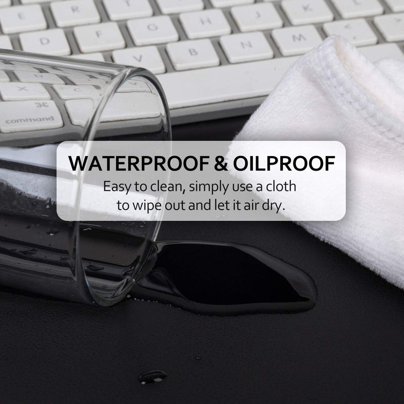 [Australia - AusPower] - Black/Gray Dual Sided PU Leather Desk Pad, 2021 Upgraded Sewing Laptop Mat, Waterproof Large Mouse Pad, Non-Slip Writing/Painting Mat Desk Blotter Protector for Office/Home 31.5"x15.8" (80x40cm) Black/Gray 