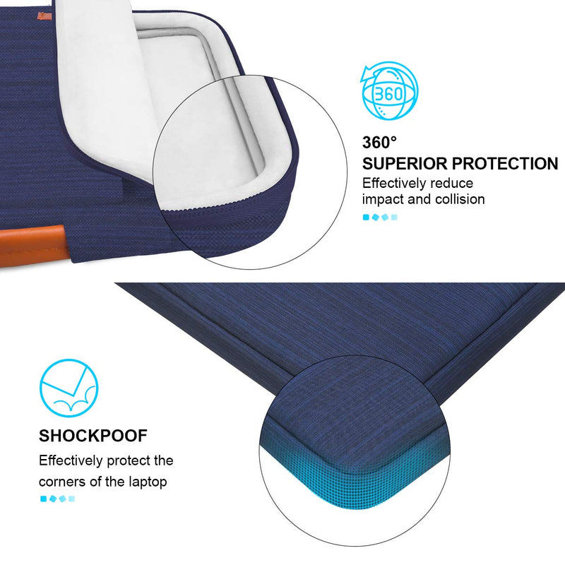 [Australia - AusPower] - Lacdo 360° Protective Laptop Sleeve Case for 15 inch New MacBook Air M2 2023 A2941, 15 inch MacBook Pro A1990 A1707, Dell XPS 15 Plus 2022-2020 Computer Bag, Shockproof, Water-Resistant, Blue New MacBook Air 15 Inch 
