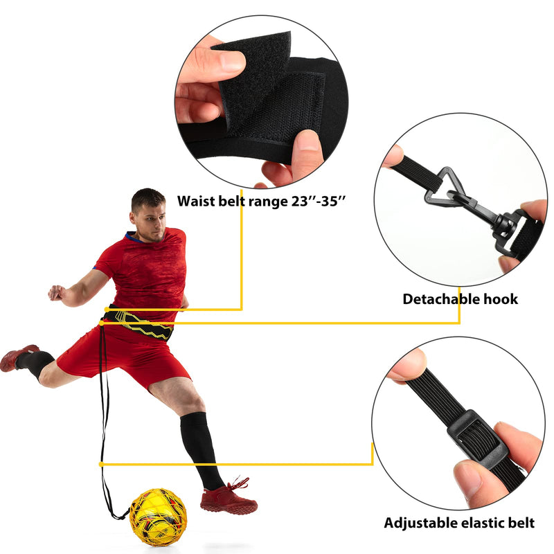 [Australia - AusPower] - Civaner 2 Pcs Soccer Kick Throw Trainer Adjustable Waist Belt Soccer Return Trainer Net for Kids Adults Soccer Ball Net Kicker Solo Soccer Kick Practice Training Aid (Fits Ball Size 3, 4, 5) 