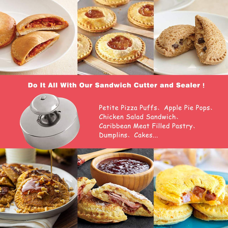 [Australia - AusPower] - Sandwich Sealer, Sandwich Cutter and Sealer, Food-Grade 304 Stainless Steel Sandwich Sealer, Uncrustables Peanut Butter and Jelly Sandwiches Tool/PBJ Cutter, Uncrustable Sandwich Maker 