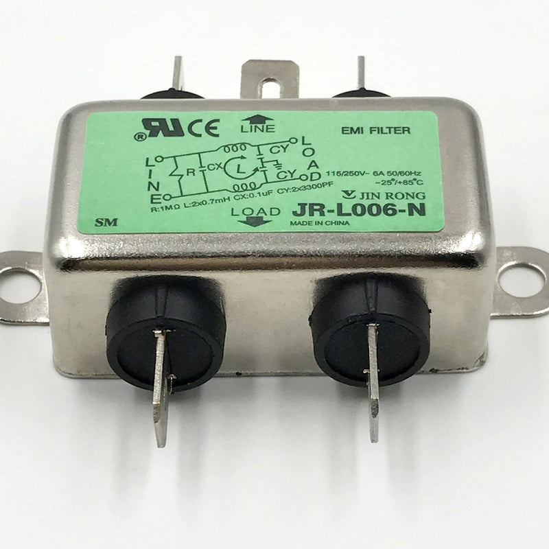 [Australia - AusPower] - Noise Suppressor Power EMI Filter Termianl Single-Phase Line-Conditioner JREle AC 115/250V 6A JR-L006-N 