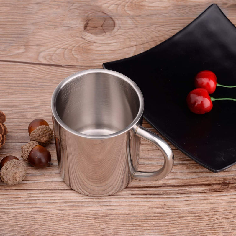 [Australia - AusPower] - IMEEA Coffee Mugs Double Walled Camping Mugs 7.5oz/220ml Stainless Steel Mug with Handle for Kids, Set of 2 