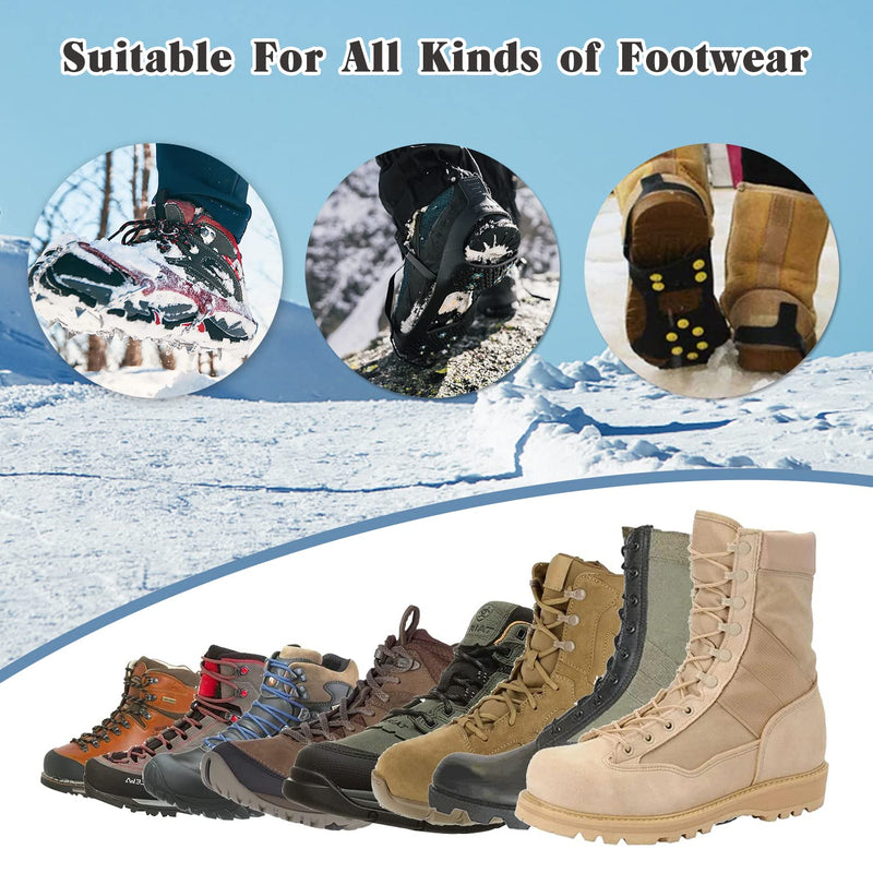 [Australia - AusPower] - Ice Snow Cleats for Shoes and Boots,Walk Traction Cleats Crampons Anti Slip 11 Studs Ice Snow Grippers Over Shoe for Men Women Walking on Snow Ice Medium(5.5-8.5 men/7-10 women) 